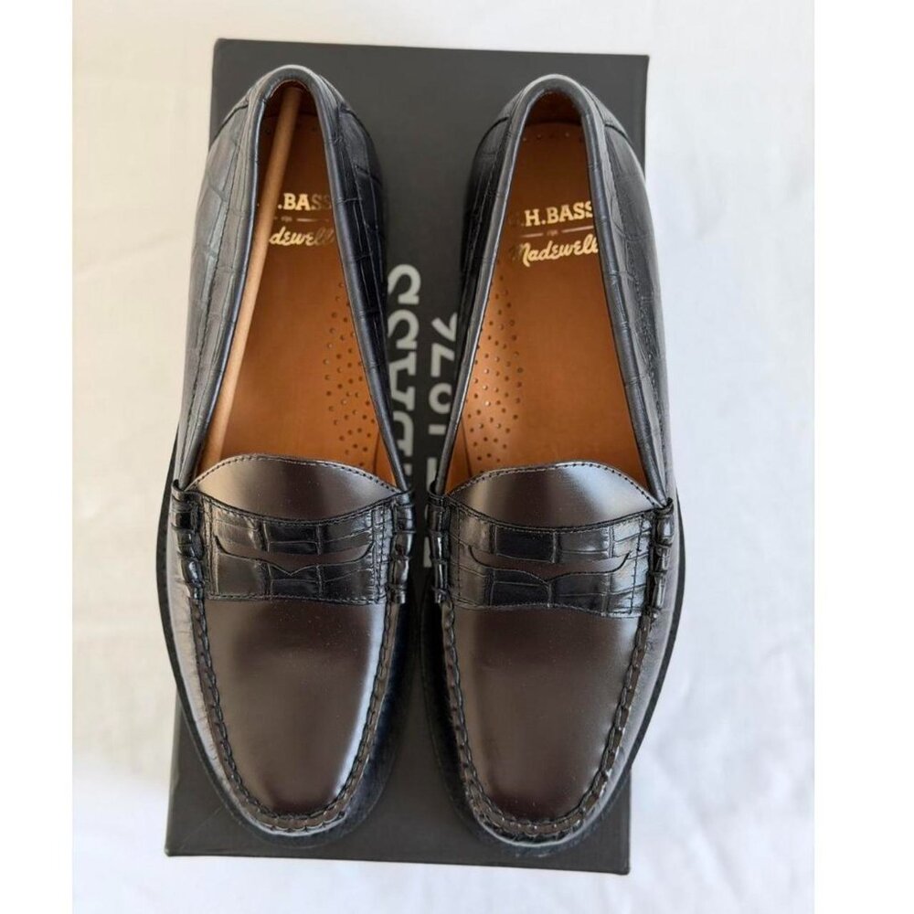 Madewell x G.H.BASS Larson Weejuns Loafers in Black Dark Brown, Size 9.5 - Picture 6 of 9